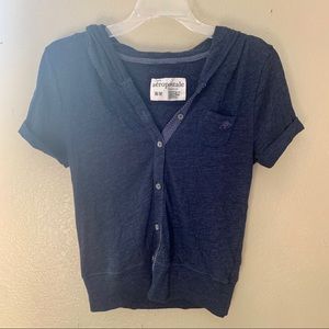 Blue Aeropostale Short Sleeve ButtonUp Hoodie 💙